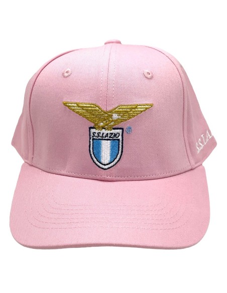 Cappello con visiera rosa logo ricamato SS Lazio