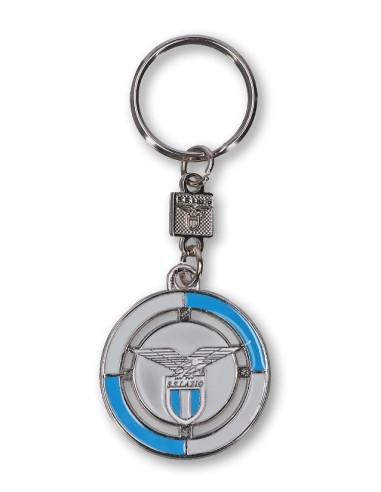 Portachiavi in metallo logo tondo forato SS Lazio