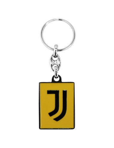 Portachiavi in metallo logo FC Juventus giallo