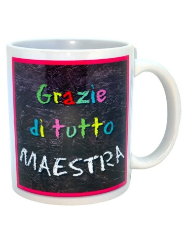 Tazza mug ceramica "Lavagna Grazie di tutto Maestra"