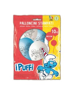 Palloncini in lattice Puffi - Blister 10 pezzi