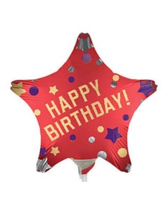 Palloncino mylar minishape satinato Happy Birthday - Blister 5 pezzi