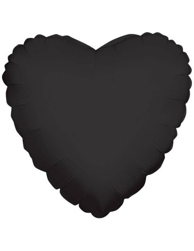 Palloncino mylar minishape 9" - Cuore Nero - Blister 5 pezzi