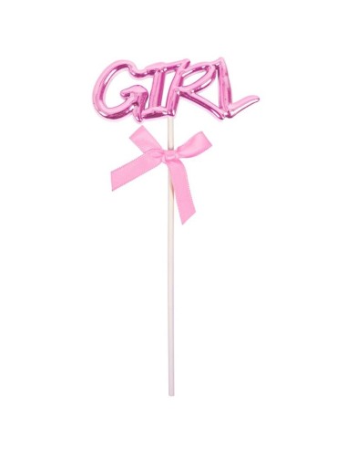 Cake topper Cm. 17,5 Girl rosa