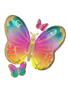 Palloncino mylar supershape Farfalla con farfalle piccole Cm. 73