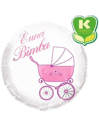 Palloncino mylar 18" Cm. 45 - E' una bimba carrozzina