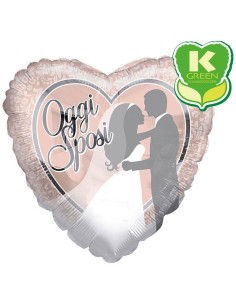 Palloncino mylar 18" Cm. 45 - Cuore Oggi sposi