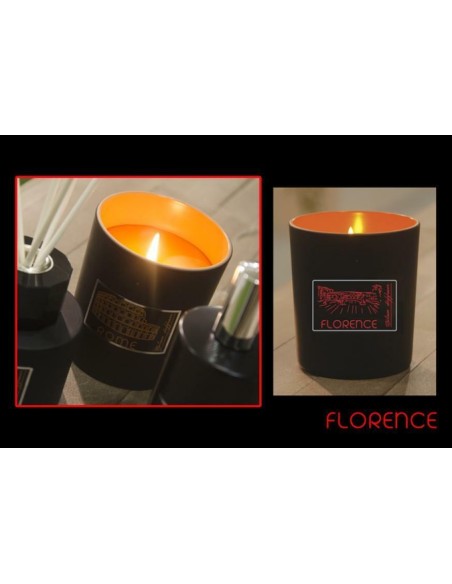 Candela in vetro nero Italian Candle Deluxe Line 150 gr. - Florence - Made in Italy