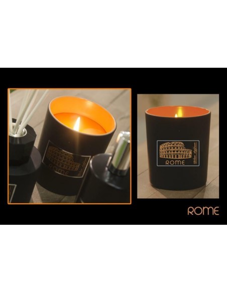 Candela in vetro nero Italian Candle Deluxe Line 150 gr. - Rome - Made in Italy