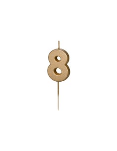 Candelina per torta Cm. 4,5 – Oro Gold metallizzata – Numero 8