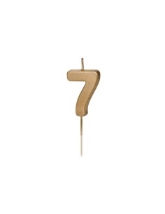 Candelina per torta Cm. 4,5 – Oro Gold metallizzata – Numero 7