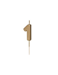 Candelina per torta Cm. 4,5 – Oro Gold metallizzata – Numero 1