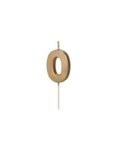 Candelina per torta Cm. 4,5 – Oro Gold metallizzata – Numero 0
