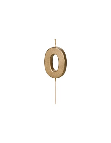 Candelina per torta Cm. 4,5 – Oro Gold metallizzata – Numero 0