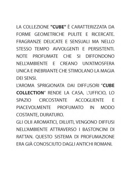 Diffusore essenze Italian Diffuser Cube Collection Maxi 500 ML - Oxigen - Made in Italy