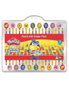 Valigetta 18 matite con gomma Playdoh Animali