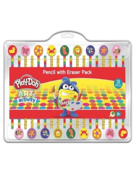 Valigetta 18 matite con gomma Playdoh Animali