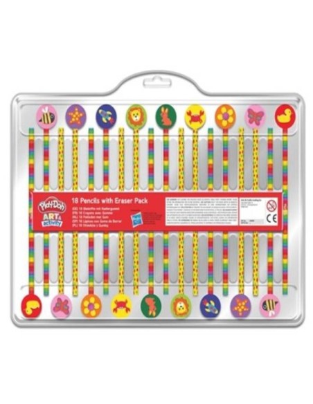 Valigetta 18 matite con gomma Playdoh Animali