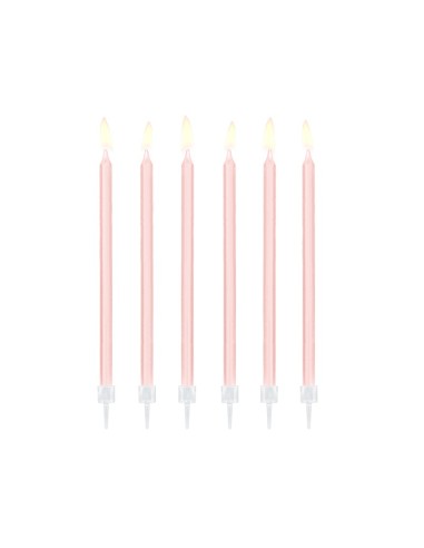 Candelina per torta stelo Cm. 14 – Light Pink – Blister 12 pezzi