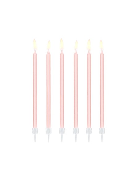 Candelina per torta stelo Cm. 14 – Light Pink – Blister 12 pezzi
