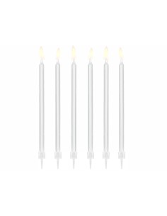 Candelina per torta stelo Cm. 14 – Bianco – Blister 12 pezzi