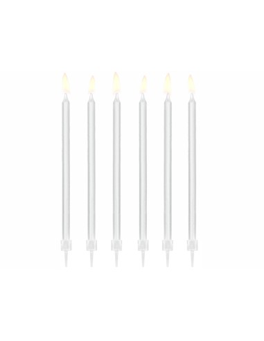 Candelina per torta stelo Cm. 14 – Bianco – Blister 12 pezzi