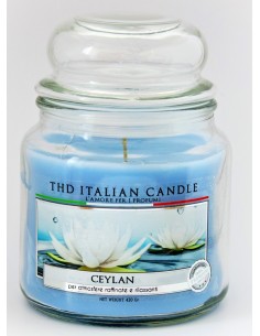 Candela in vaso vetro Italian Candle Premium Medium 400 gr. - Ceylan - Made in Italy