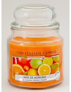 Candela in vaso vetro Italian Candle Premium Medium 400 gr. - Mix di Agrumi - Made in Italy