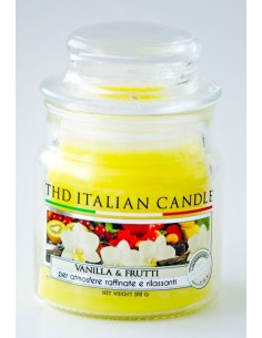 Candela in vaso vetro Italian Candle Premium Small 100 gr. - Vanilla e Frutti - Made in Italy