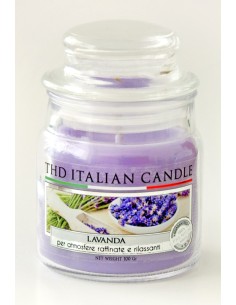 Candela in vaso vetro Italian Candle Premium Small 100 gr. - Lavanda - Made in Italy