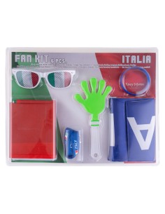 Fan Kit 6 accessori Italia (Occhiali + bandiera + braccialetto + sciarpa + battimani + laccio) 2