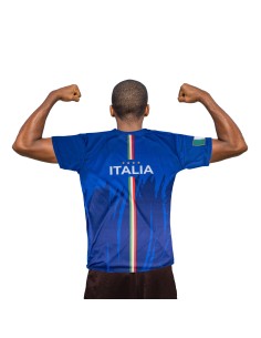 T-shirt blu acetata con stampa tricolore - Italia - Taglia unica adulto 52/54 2