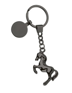 Portachiavi in metallo «Cavallo brunito» con scatola regalo