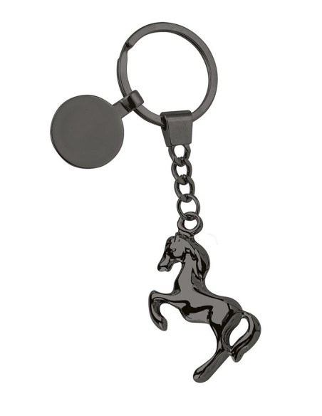 Portachiavi in metallo «Cavallo brunito» con scatola regalo
