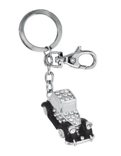 Portachiavi in metallo «Auto d’epoca» con strass