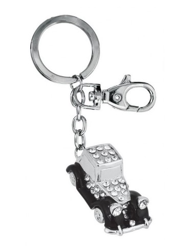 Portachiavi in metallo «Auto d’epoca» con strass