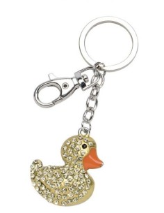 Portachiavi in metallo «Papera» con strass