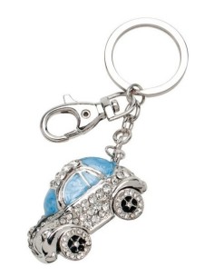 Portachiavi in metallo «Automobile» con strass