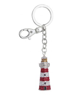 Portachiavi in metallo «Faro» con strass