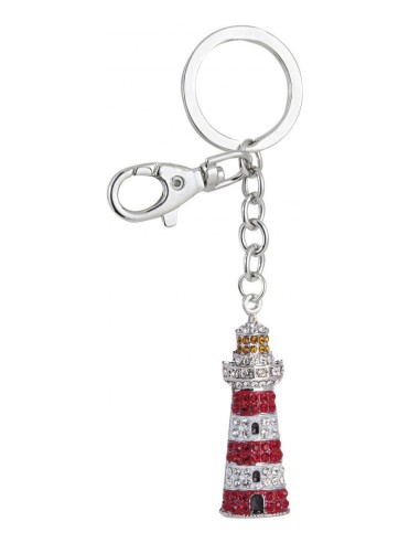 Portachiavi in metallo «Faro» con strass
