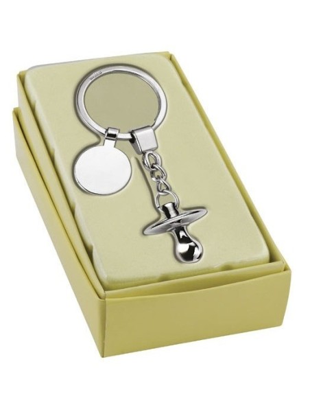 Portachiavi in metallo «Ciuccio» in scatola regalo