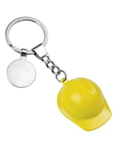 Portachiavi in metallo «Elmetto Casco Giallo» in scatola regalo