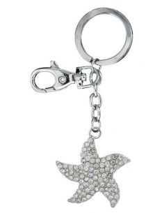 Portachiavi metallo «Stella marina» con strass