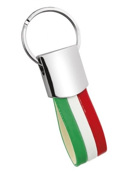 Portachiavi metallo «Tricolore Italia» con scatola regalo