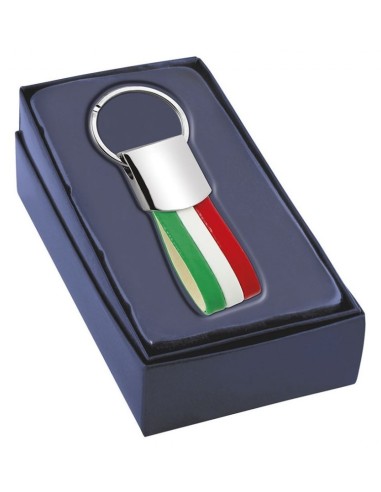 Portachiavi metallo «Tricolore Italia» con scatola regalo
