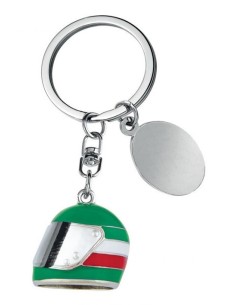 Portachiavi metallo «Casco tricolore» in scatola regalo