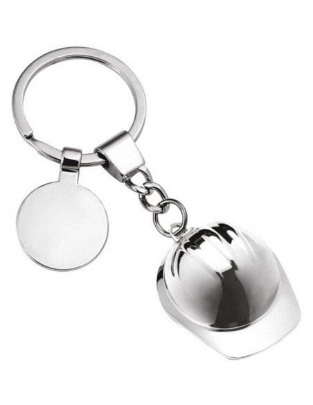 Portachiavi cromato «Elmetto Casco da lavoro piccolo» in scatola regalo