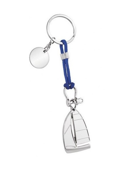 Portachiavi cromato «Barca a vela» in scatola regalo