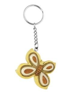 Portachiavi in legno naturale – Farfalla