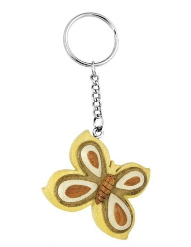 Portachiavi in legno naturale – Farfalla
